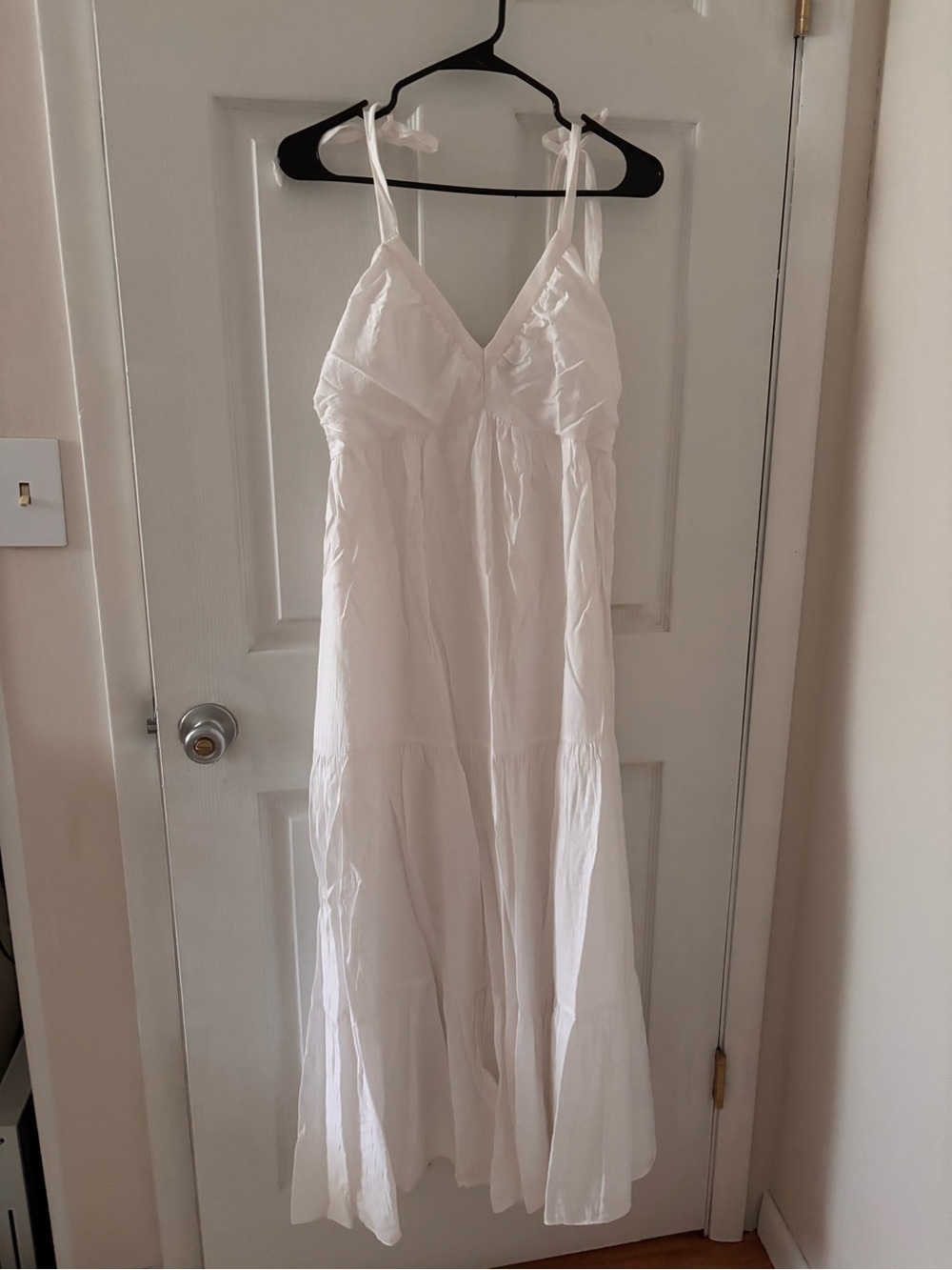 Express White Tie-Shoulder Maxi Dress